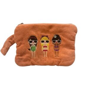 Cute Terry Cloth Makeup Bag | Zipper Pouch | Like New